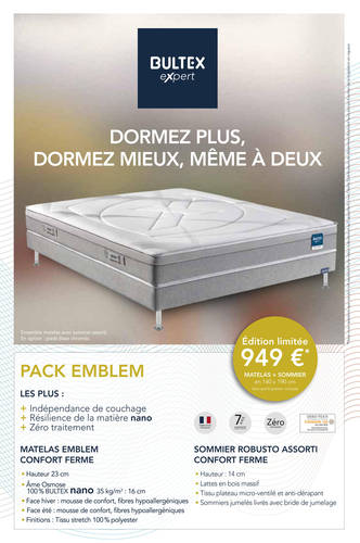 Promo Matelas et Sommier Emblem